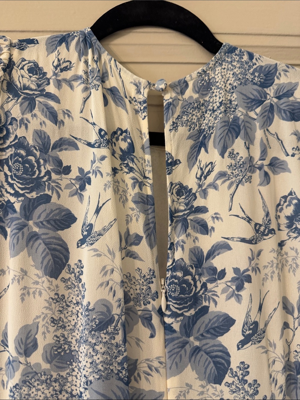 Reformation Blue and Cream Floral Midi Dress - Picture 6 of 7